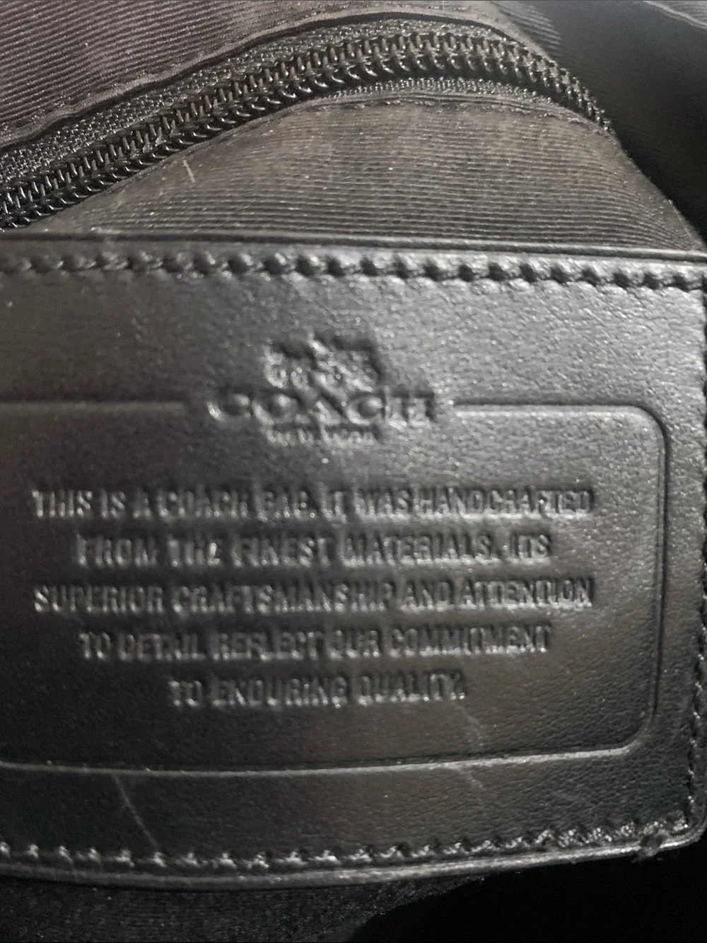 Coach Black Signature Embossed Leather Crossbody Messenger